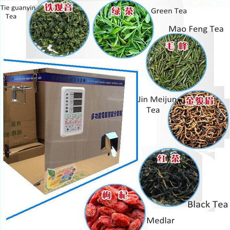 Multi function rotary weighing machine for tea grain seed bean with Spiral Filling