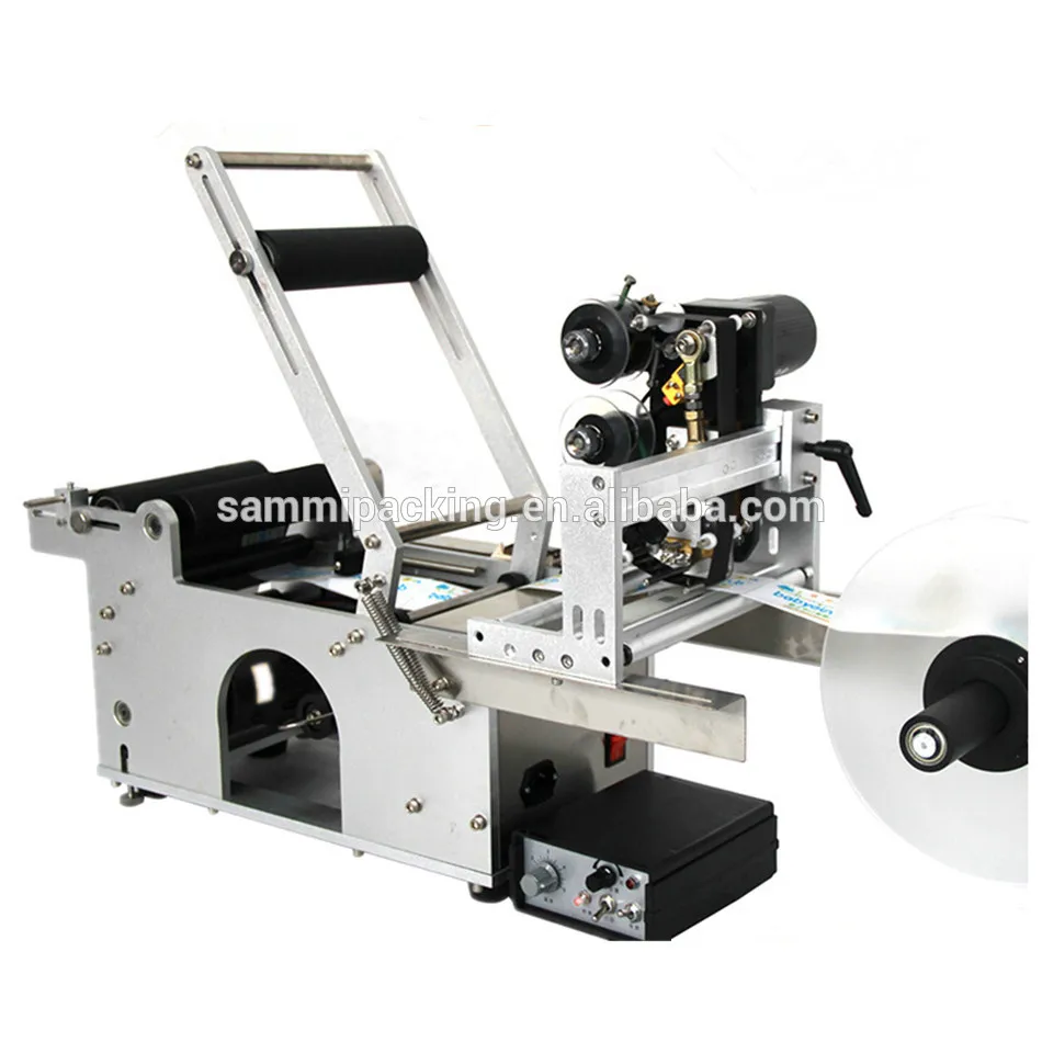 Semi automatic Round Bottle Labeling Machine with date coder